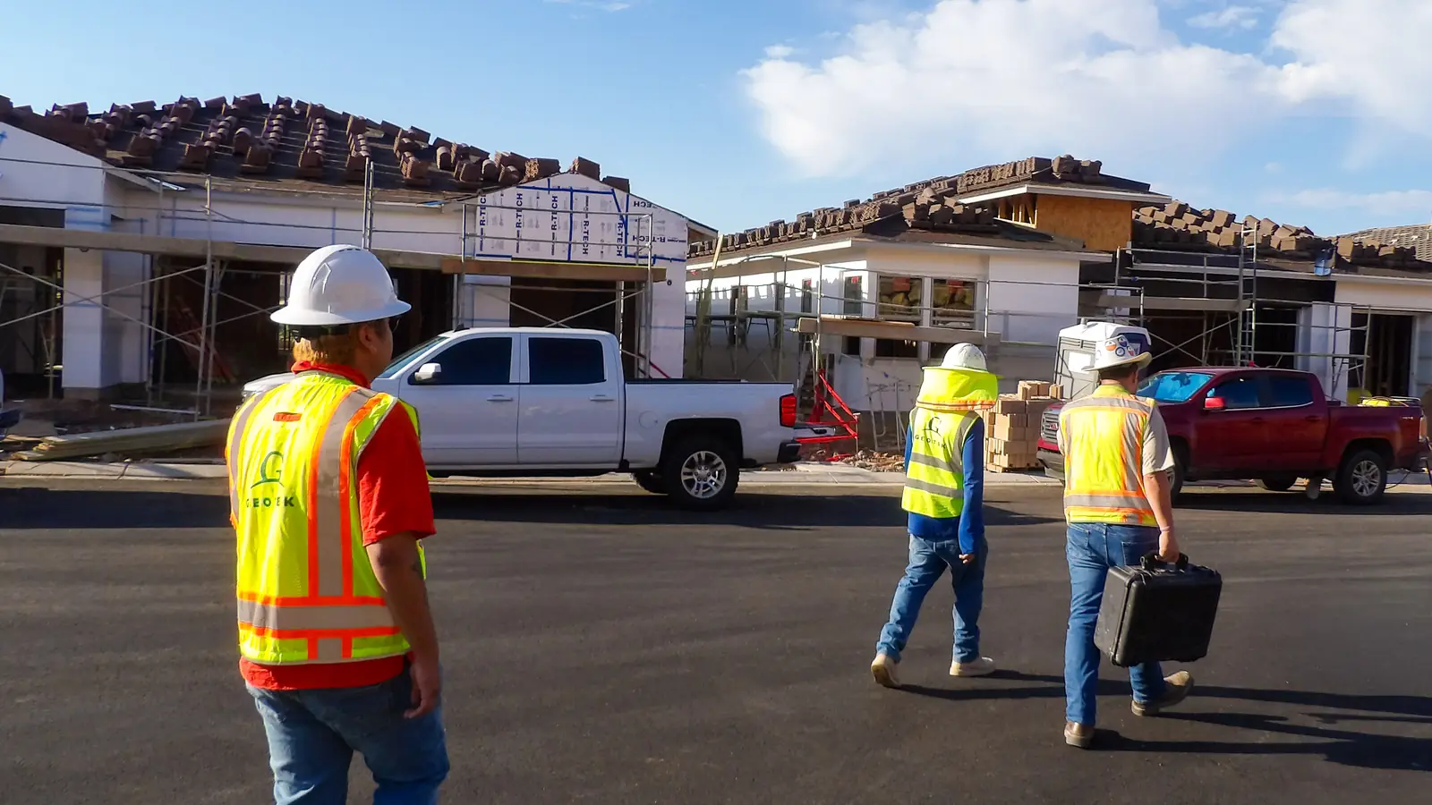 Residential construction site representing GeoTek career opportunities