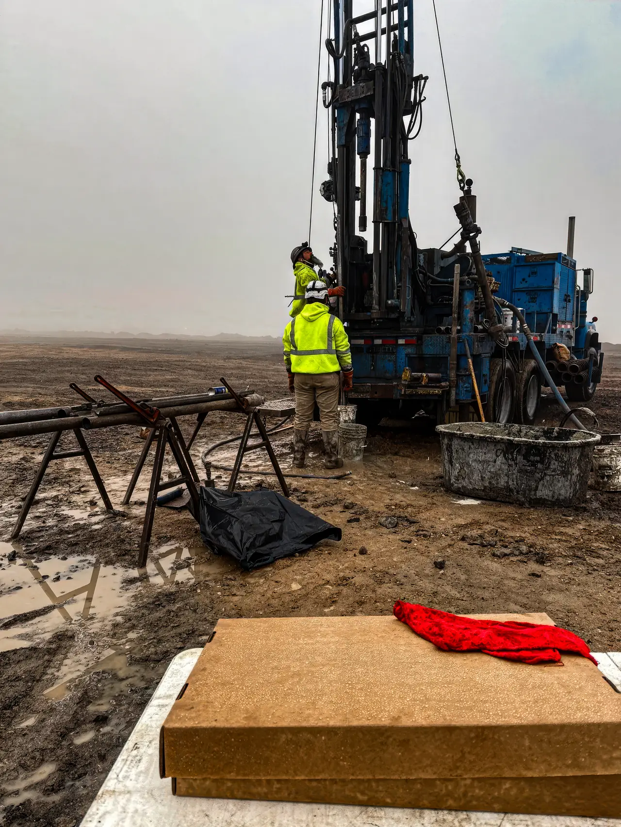 GeoTek drill rig performing a soil boring for geotechnical engineering