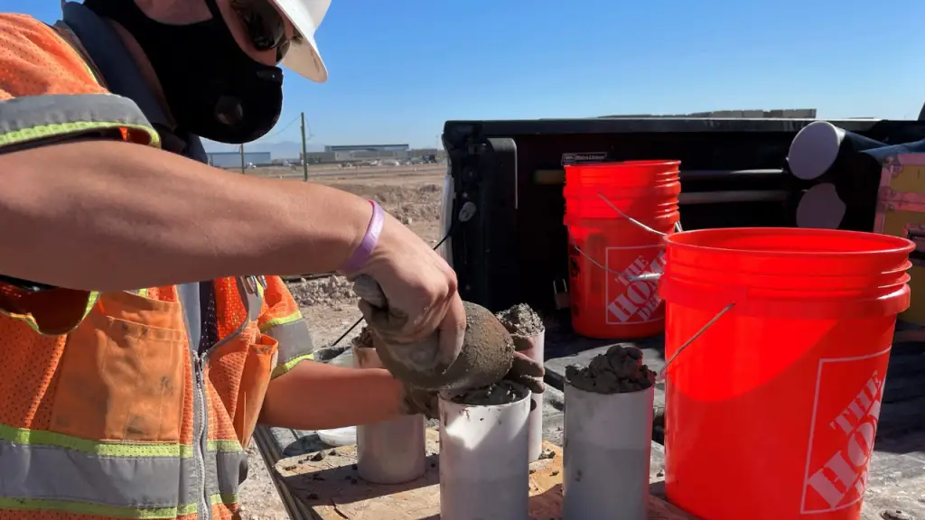 Construction materials testing of concrete and soils at a GeoTek project